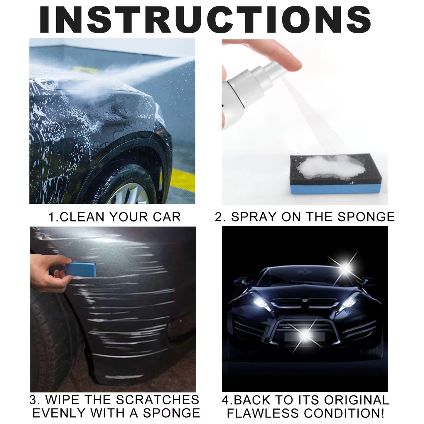 🔥Spray reparador de arañazos de pintura de coche🚙Adecuado para todos los colores de pintura del coche